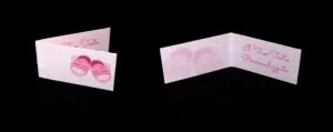Bigliettino bomboniera perlato rosa scarpine