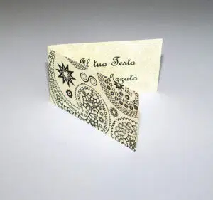 Bigliettini bomboniere pergamena arabesco