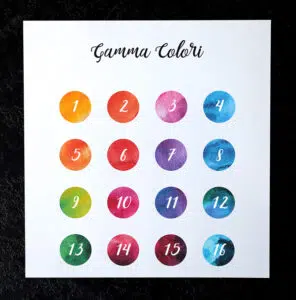 Coordinati matrimonio acquerello Gamma colori con numeri