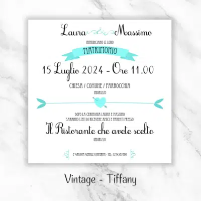 Partecipazioni 1 euro - Vintage - tiffany