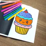 Libro da colorare dolcetti e gelati colorato a pennarelli